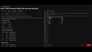Mock Interview - Uber - SQL - User Third Transaction (Medium)
