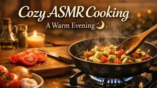 Cozy Silent Cooking ASMR 🍳 | Warm Kitchen Evenings