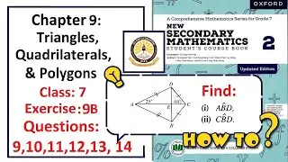 Exercise 9B Questions 9, 10,11, 12, 13, 14  &ndash; (Quadliterals)  Complete solution &ndash; APS Math Class 7.