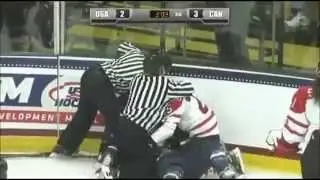 Canada USA women's hockey fight