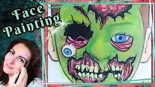 Realistic ZOMBIE Face Painting 🧟 Halloween Makeup Tutorial | Face Paint Tutorial 