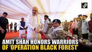 Home Minister Amit Shah felicitates soldiers behind 'Operation Black Forest' on Karreguttalu Hills