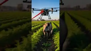 Agricultural drones red nose hunt wild boars destroying crops in the fields!