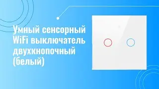 Умный сенсорный WiFi выключатель Smart Aura двухкнопочный белый