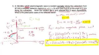 EE140 Student Review: Electromagnetic Waves,  MT2 F14 #1, LHCP, normal incident, E field