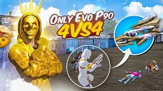 New Evo P90 Legendary Skin 😨 4 Vs 4 GamePlay 🔥  Garena Free Fire