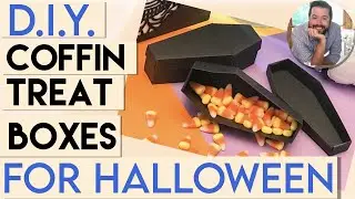 How to Make COFFIN TREAT BOXES | treat boxes tutorial | cricut treat boxes | diy treat boxes | paper