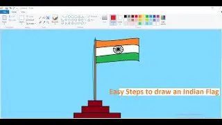 how to draw flag in ms paint || ms paint drawing || full tutorial || step by step || draw and color