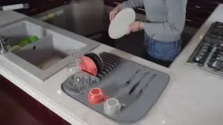 Levoite&trade;Dish Drying Rack and Mat For Kitchen Countertop