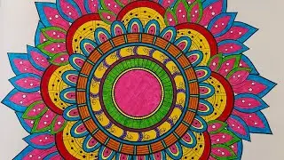 Flower Mandala Coloring| Mandala Coloring| Coloring| Color and Calm| Relaxing| Flowers|Leaves|