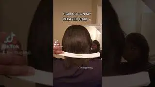 HAIR CUT ON MY RELAXED HAIR ✂️ #creaclip #haircutathome #bobhaircut