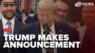 President Donald Trump makes announcement regarding the Department of Defense from the Oval Office