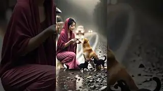 Dog lovers 😭🙏🐾 #StreetDog #ProtectiveMother #PuppiesOnTheStreet #StrayDogLove #AnimalCompassion #ia