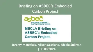 MECLA Briefing on ASBEC Embodied Carbon Project