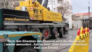 Leipzig : Montage Eisenbahnbr&uuml;cke St&ouml;tteritz