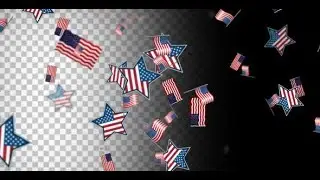 Falling American Flags Overlay | Motion Graphics - Videohive template