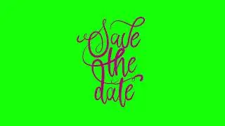 Elegant Save the Date Calligraphy Animation on Green Screen Background | 4K | FREE TO USE