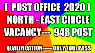 North East Postal Circle Recruitment 2020--Post 948(GDS)