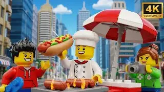 LEGO Street Food: Grilling Hot Dogs & Sausages in the City 🌭🏙️