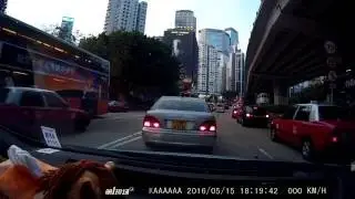 Car crossing double white line