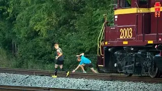 people almost got hit by a train compilation (2016)!!!