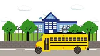 My School and Bus Moving Animation