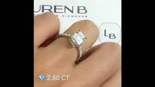 2.5 ct Emerald Cut Diamond Cathedral Engagement Ring