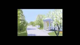 Apple tree blossom - digital painting process #shorts