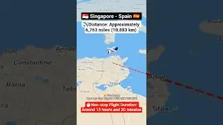 Singapore to Spain flight ✈️ route explore live #flight #route #aviation #explore #excelbytesized