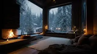 Wind in the Mountains, Fire in the Hearth | Long Winter Relaxation 🔥🌬️🏔️
