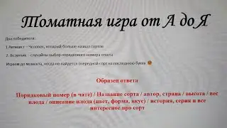 Томатная игра от А до Я. Условия игры. 22.01.26