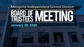 January 29th, 2026 Special School Board Meeting