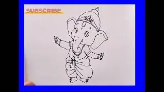 How to make dancing ganesha drawing (pencil ✏️ art)