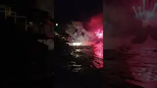 Rheinfall-Felsen From the middle of the Rhine fireworks show Switzerland Z&uuml;rich