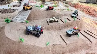 RC Rock Crawler Extreme Mountain Obstacles Simulation Challenge 🚗🏔️ MN128 MN82 Defender Tank 300