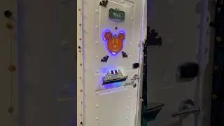 Did you know you can decorate your stateroom door on a Disney cruise. We used magnets and lights 🎃