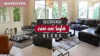 MAKEOVER de Sala de Estar Como Decorar con un Sof&aacute; Negro de Cuero