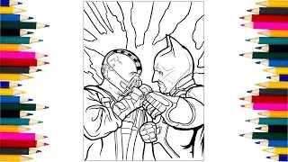 Batman VS Bane Coloring Page! Who Will WIN? How to Draw DC Characters?