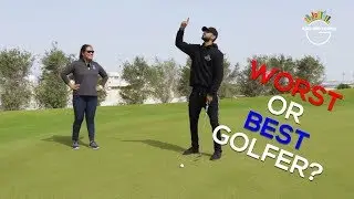 Learning how to play golf in Qatar!