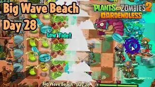 Big Wave Beach - Day 28 [PC] (Hardest difficulty) | Plants vs Zombies 2 Gardendless
