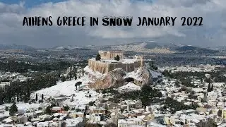 4K Snow in Athens Greece