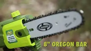 Sun Joe SWJ800E 8-Inch 6.5-Amp Telescoping Electric Pole Chain Saw with Automatic Chain