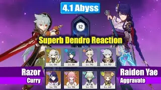 C1 Razor Curry & C0 Raiden Yae Aggravate | Spiral Abyss 4.1 Floor 12 Full Star Clear