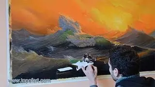 Art Reproduction (Aivazovsky - The Ninth Wave) Hand-Painted Step by Step