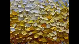 Original Blooming Golden Tree Oil Painting, Large Abstract Tree of Life Painting, Texture Wall Art
