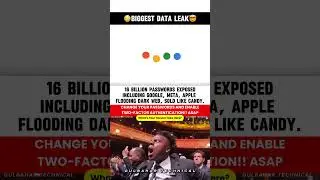 BIGGEST Data Leak Ever | Google, Meta, Apple Leaked on Dark Web | 16 Billion Passwords EXPOSED 😱🔐