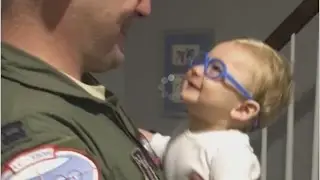 Baby Sees Military Dad Clearly for the First Time With New Glasses adorable moment is warming hearts