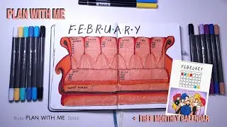 Plan with me February! FRIENDS as inspiration for our bullet journal. #bujo #pwm #friends #february