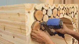 Unique And Stylish Cafe Board Made From Natural Wood Slices