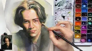 3 Hours of Watercolor Portrait Painting (Keanu Reeves)
